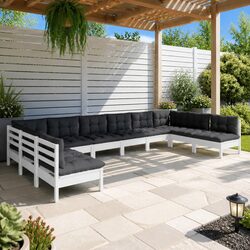 Comfortable and Sturdy 10 Piece Garden Lounge Set