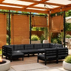 Reliable 9 Piece Garden Lounge Set with Comfortable Cushions