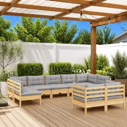 Comfortable 9-Piece Garden Lounge Set with Practical Design