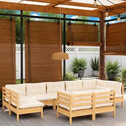 Comfortable and Practical 9 Piece Garden Lounge Set
