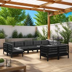 Quality 9 Piece Garden Lounge Set with Cushions