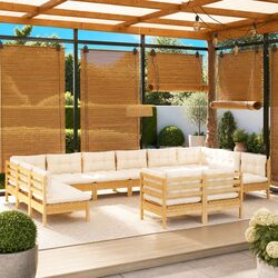Reliable 12 Piece Outdoor Lounge Set in Cream