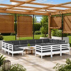 Cozy and Practical 13 Piece Pinewood Garden Lounge Set