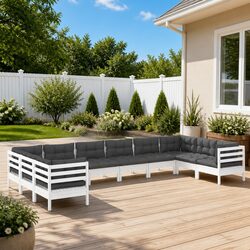 Durable and Comfortable 10 Piece Garden Lounge Set