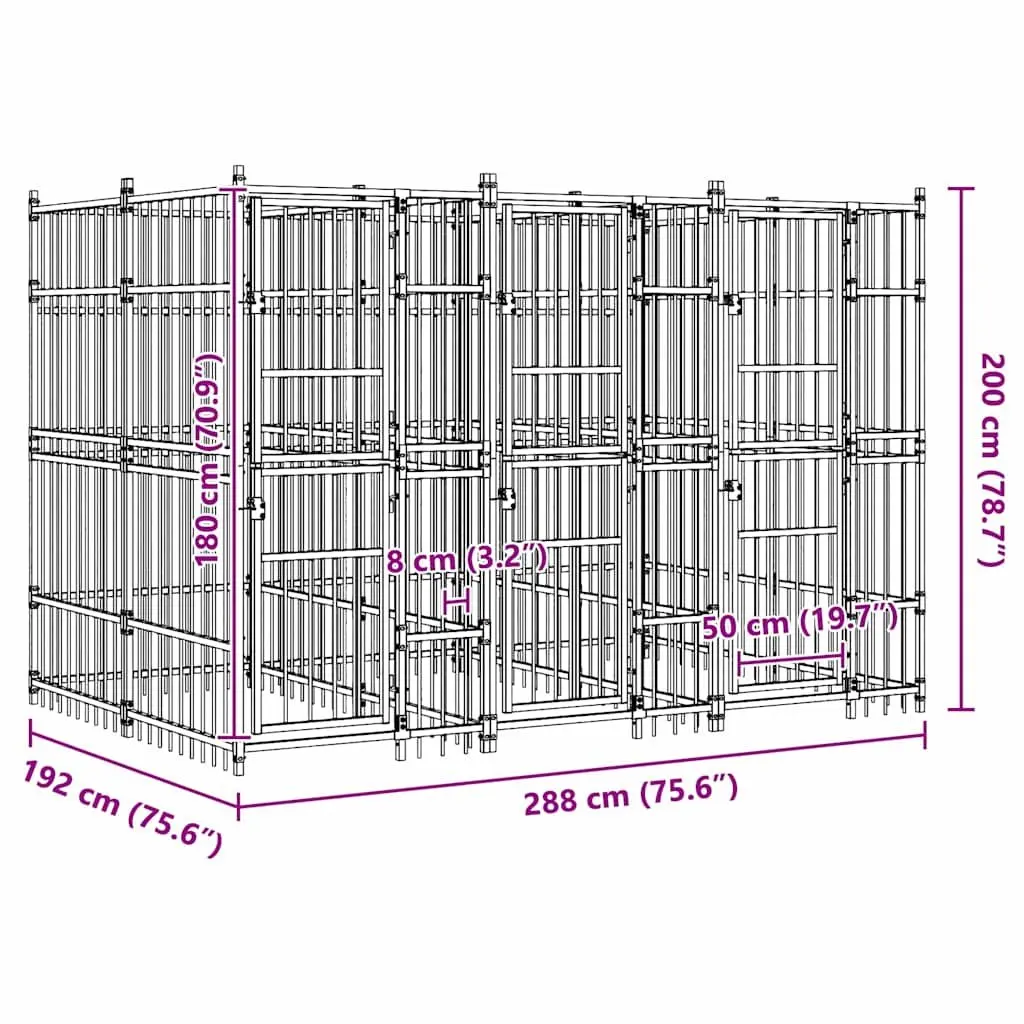 Large Outdoor Dog Run Exercise Pen Steel Frame Garden Play Enclosure Black