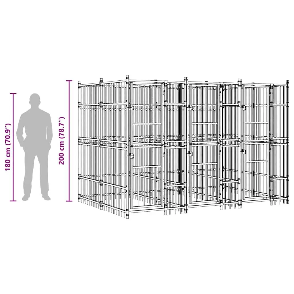 Large Outdoor Dog Run Exercise Pen Steel Frame Garden Play Enclosure Black