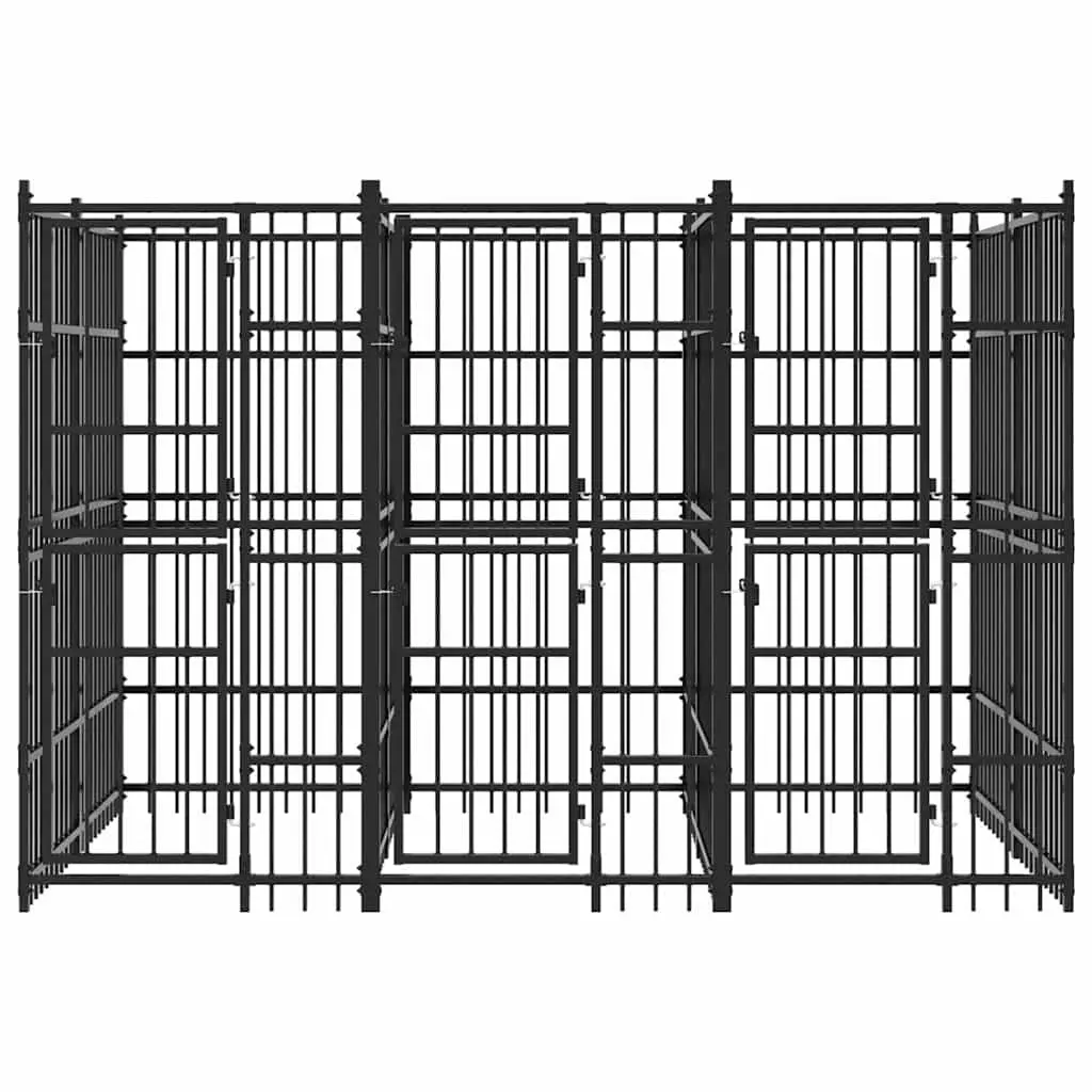 Large Outdoor Dog Run Exercise Pen Steel Frame Garden Play Enclosure Black