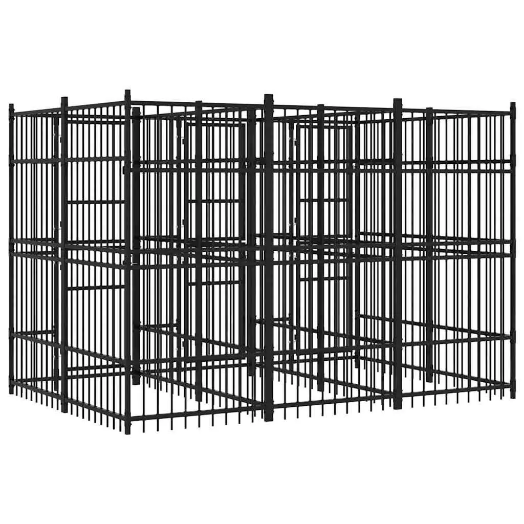 Large Outdoor Dog Run Exercise Pen Steel Frame Garden Play Enclosure Black