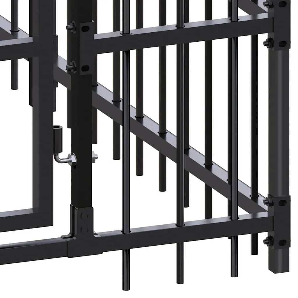 Large Outdoor Dog Run Exercise Pen Steel Frame Garden Play Enclosure Black