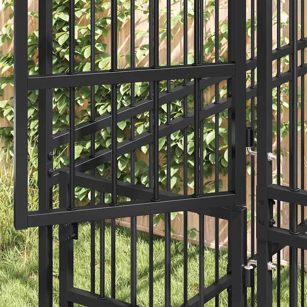 Dog Kennel Outdoor Exercise Pen Large Black Steel