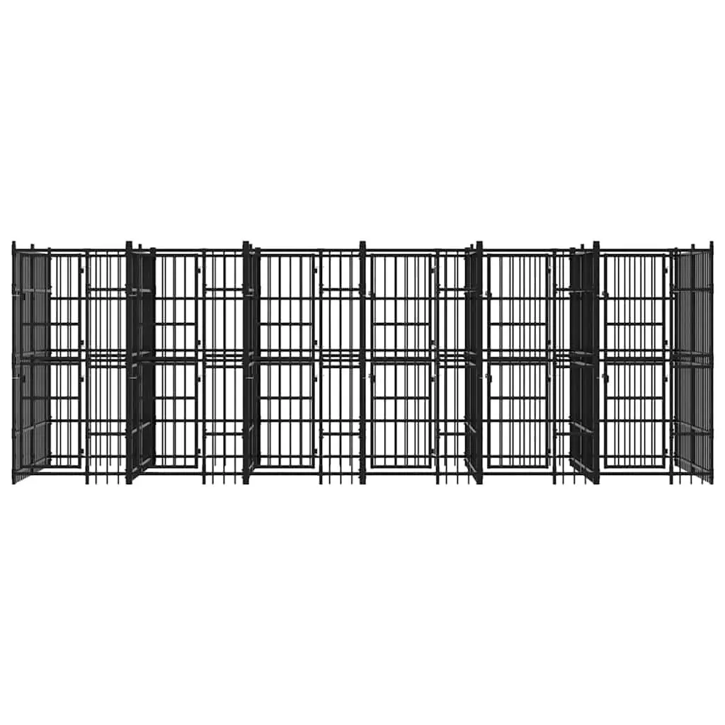Dog Kennel Outdoor Exercise Pen Large Black Steel