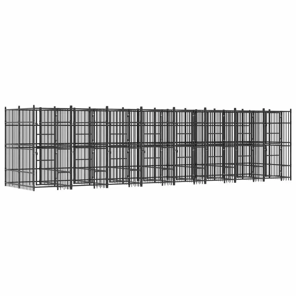Dog Kennel Outdoor Exercise Pen Durable Steel Play Space Black