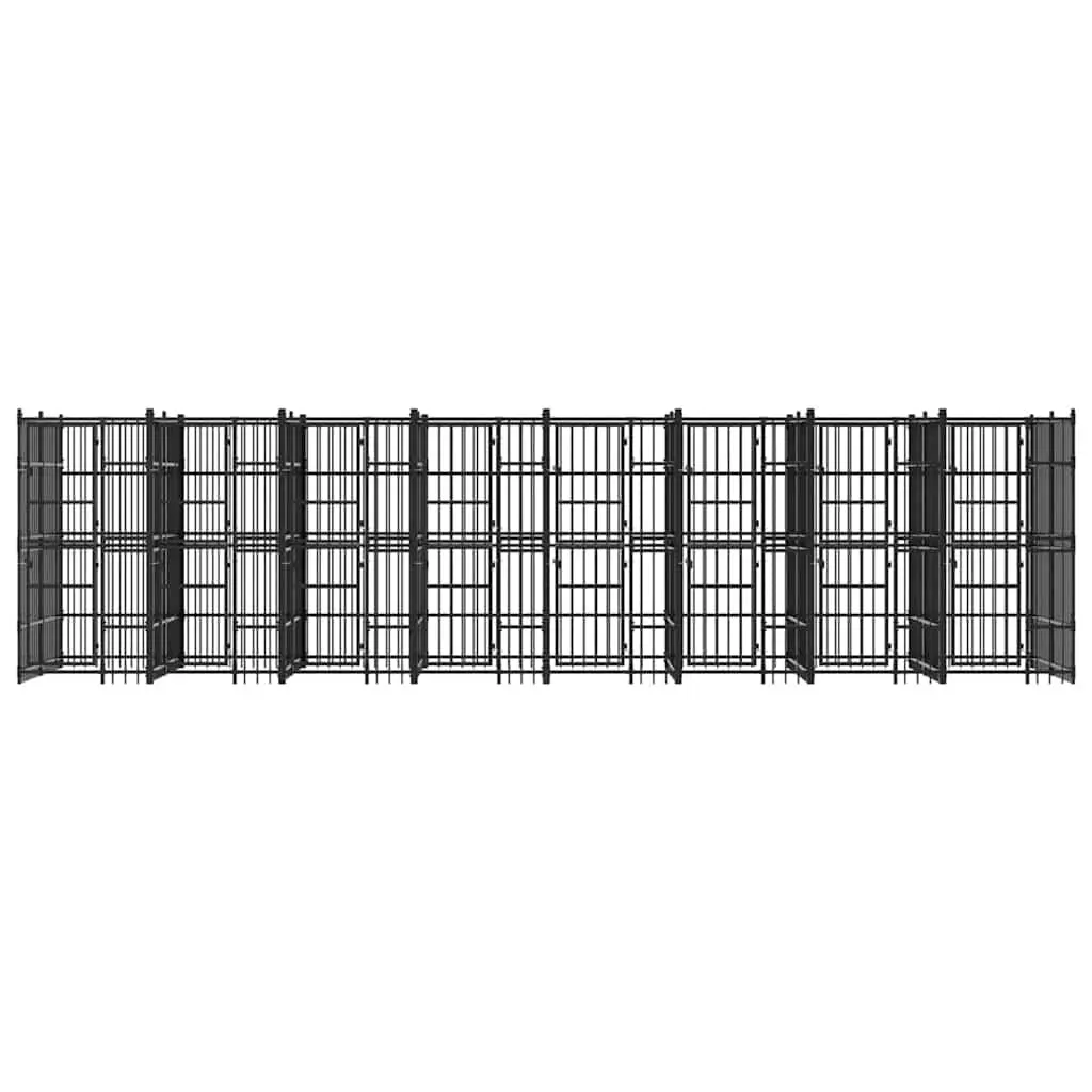 Dog Kennel Outdoor Exercise Pen Durable Steel Play Space Black