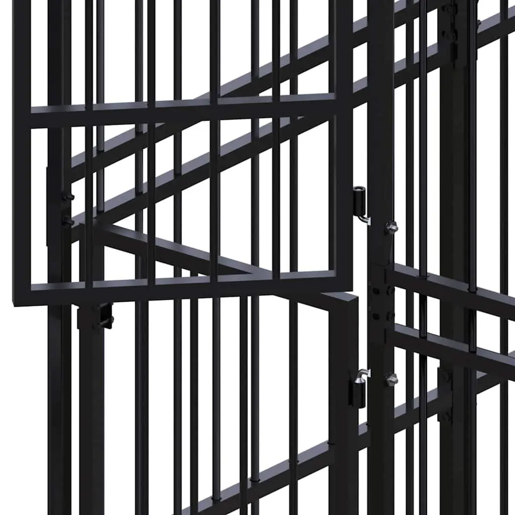 Dog Kennel Outdoor Exercise Pen Durable Steel Play Space Black