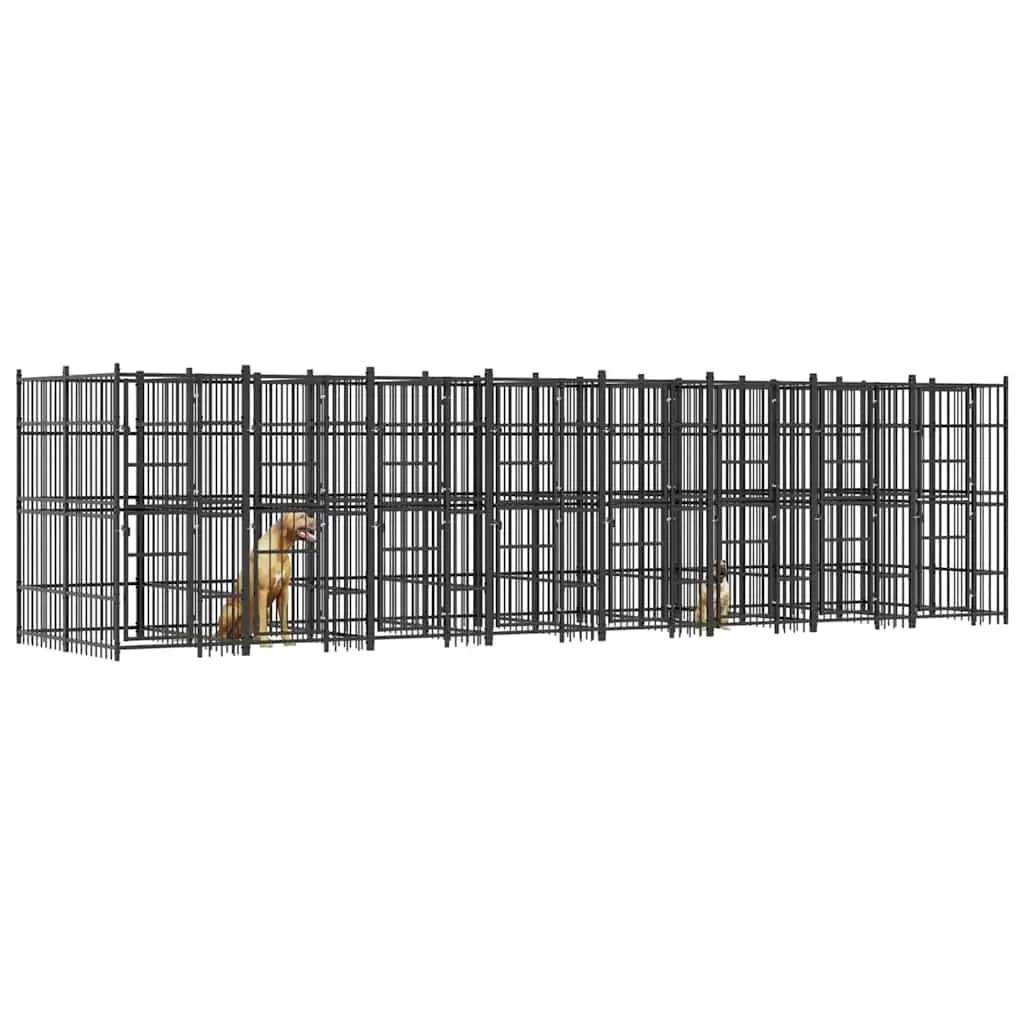 Dog Kennel Outdoor Exercise Pen Durable Steel Play Space Black