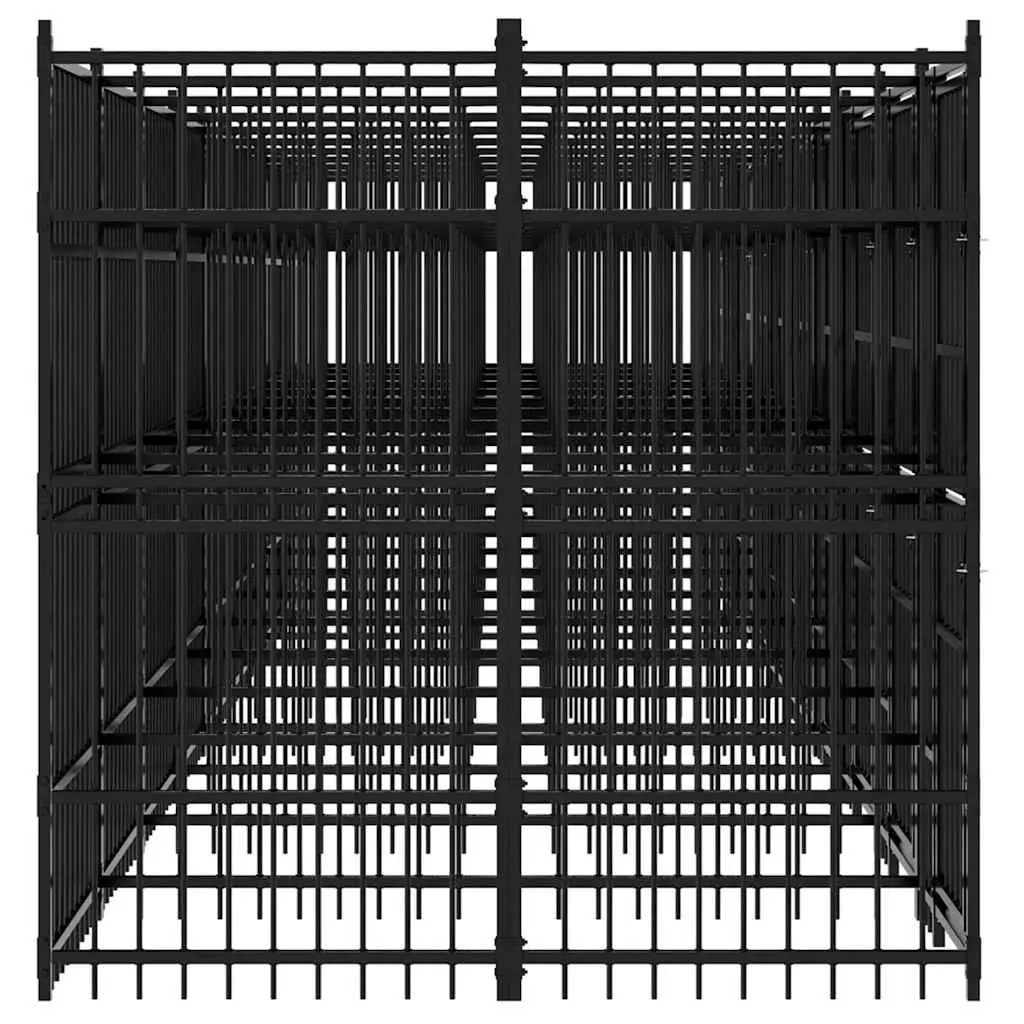 Dog Kennel Outdoor Exercise Pen Large Black Steel