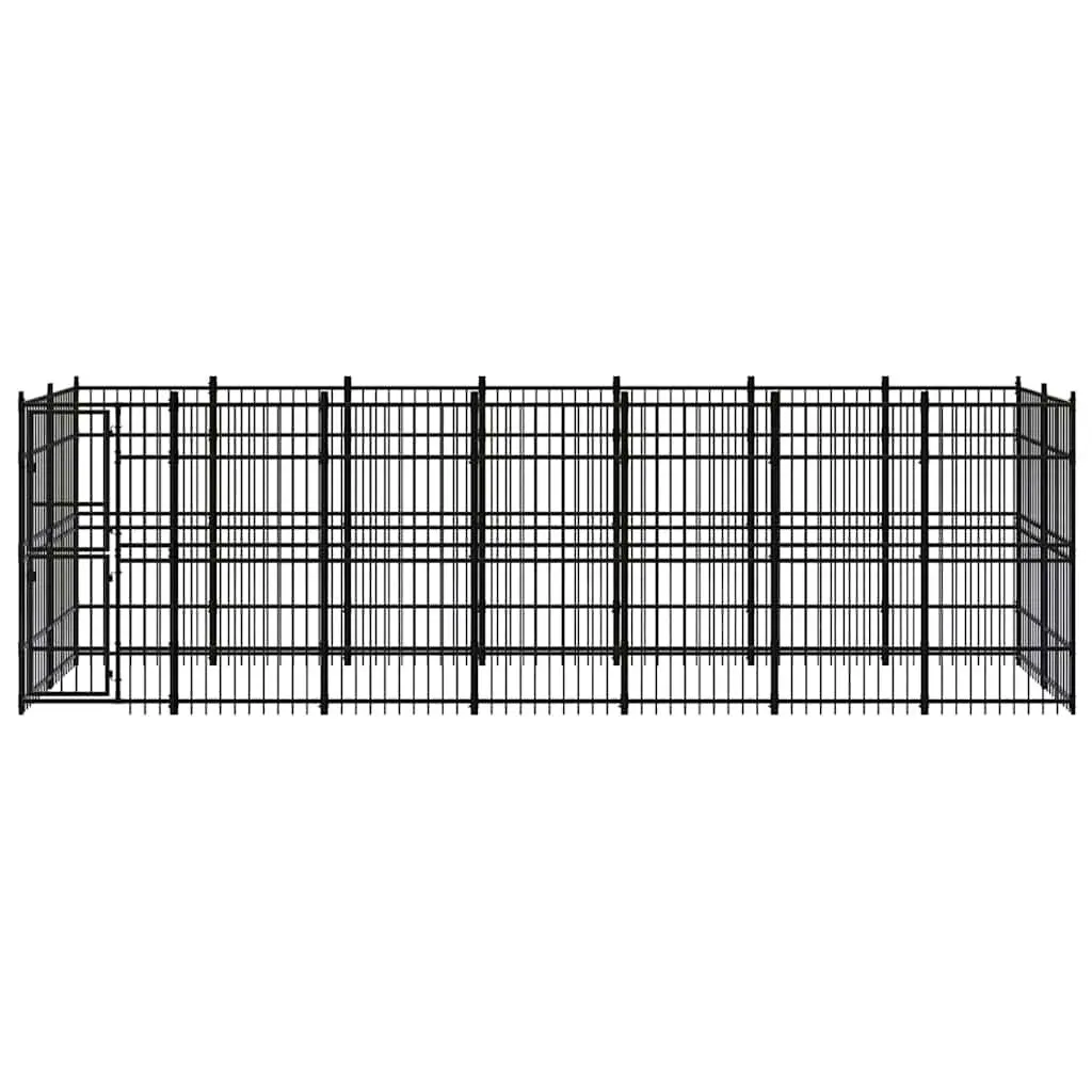 Dog Kennel Outdoor Pet Exercise Run Enclosure 12.9 m² Black