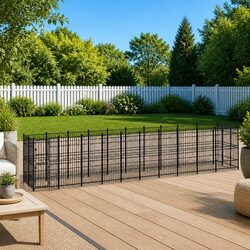 Dog Kennel Outdoor Steel Exercise Pen Run Enclosure Large Play Space Secure