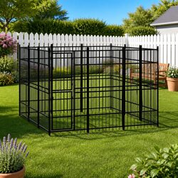Reassuring Steel Dog Kennel for Safe Outdoor Play