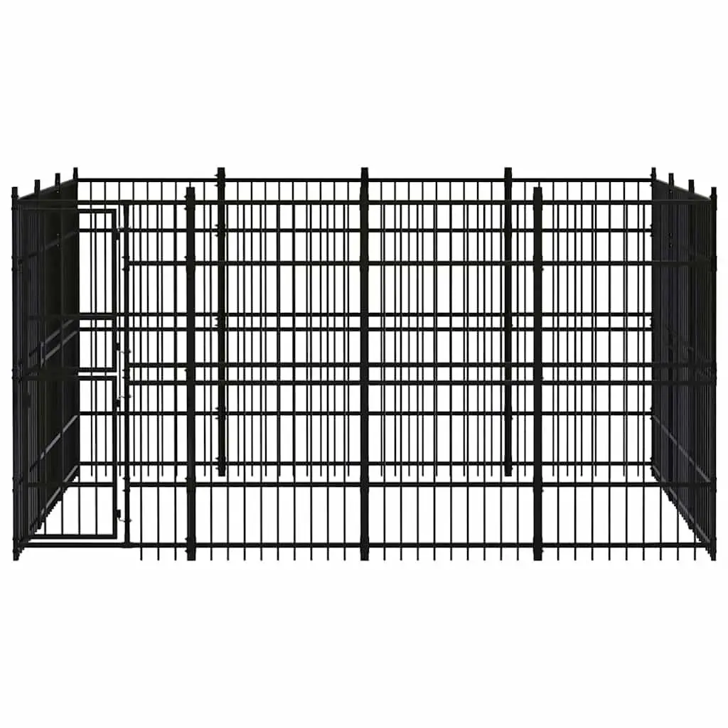 Dog Kennel Outdoor Exercise Enclosure Large Space Black