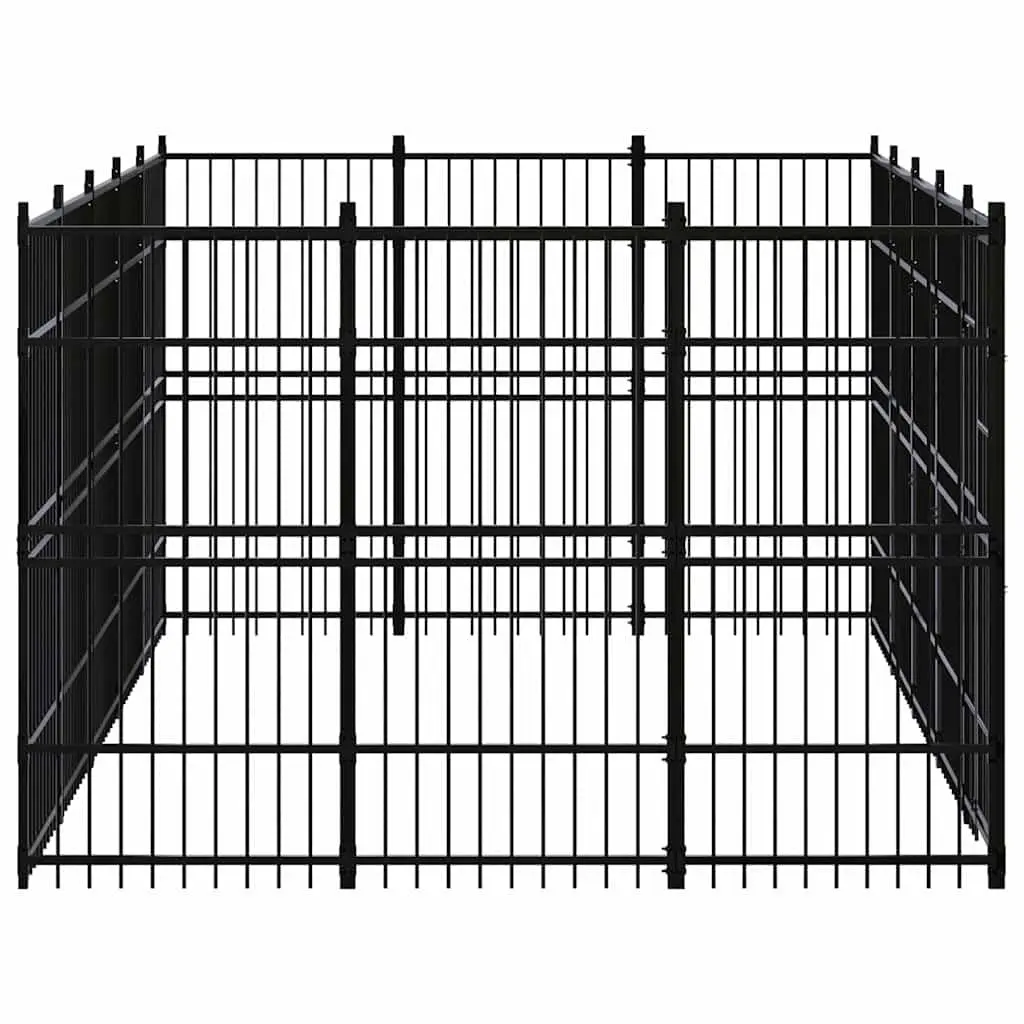 Dog Kennel Outdoor Run Exercise Enclosure Large Black Steel