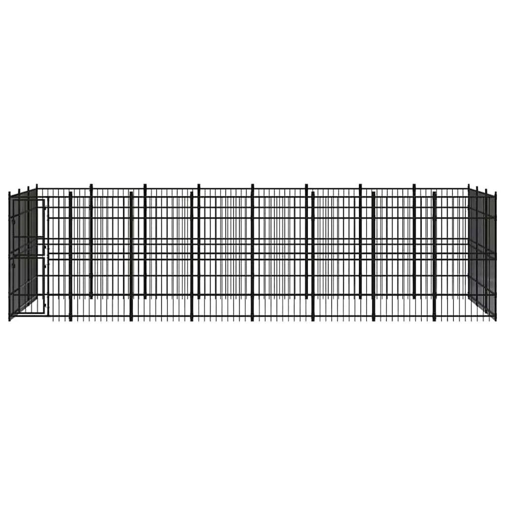 Dog Kennel Outdoor Exercise Run Pen Black 22.12 m²