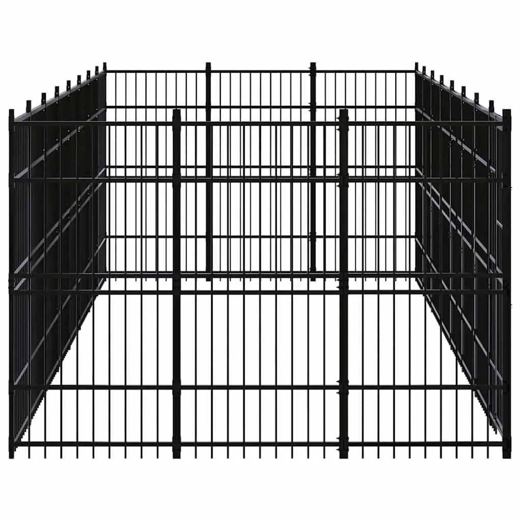 Dog Kennel Outdoor Exercise Run Pen Black 22.12 m²