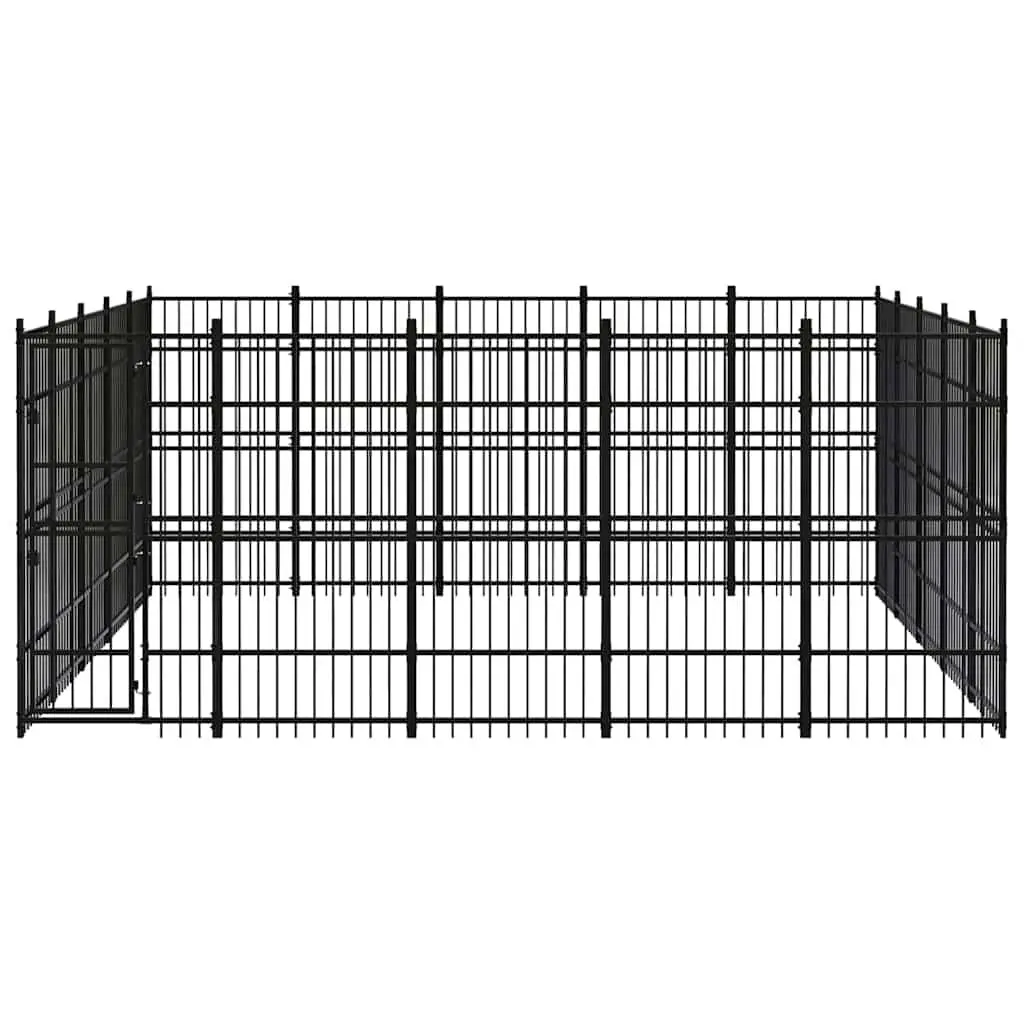 Dog Kennel Outdoor Run Enclosure Exercise Pen Large Black