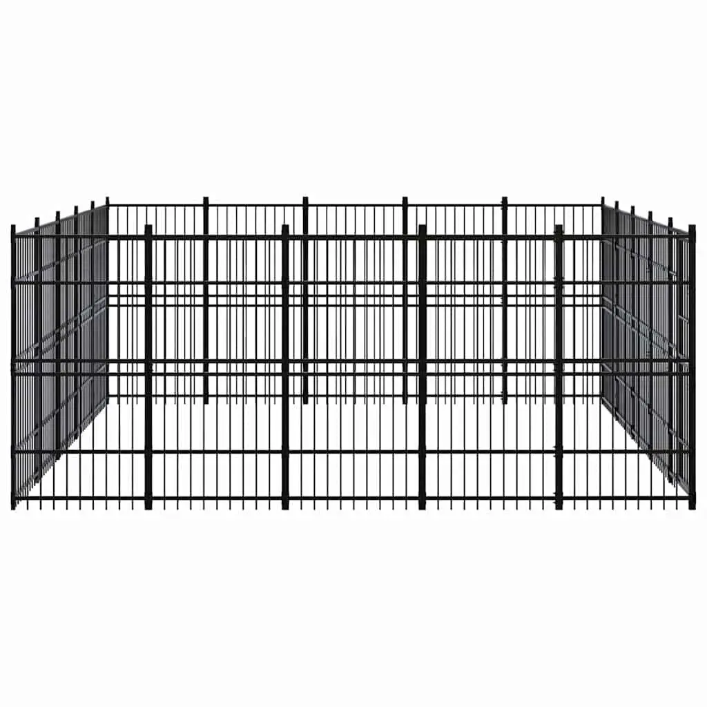 Dog Kennel Outdoor Run Enclosure Exercise Pen Large Black