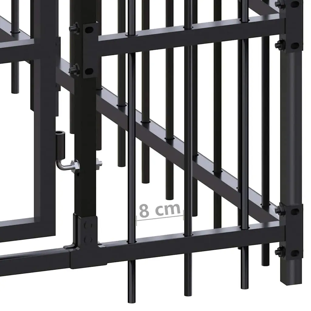 Dog Kennel Outdoor Run Enclosure Exercise Pen Large Black