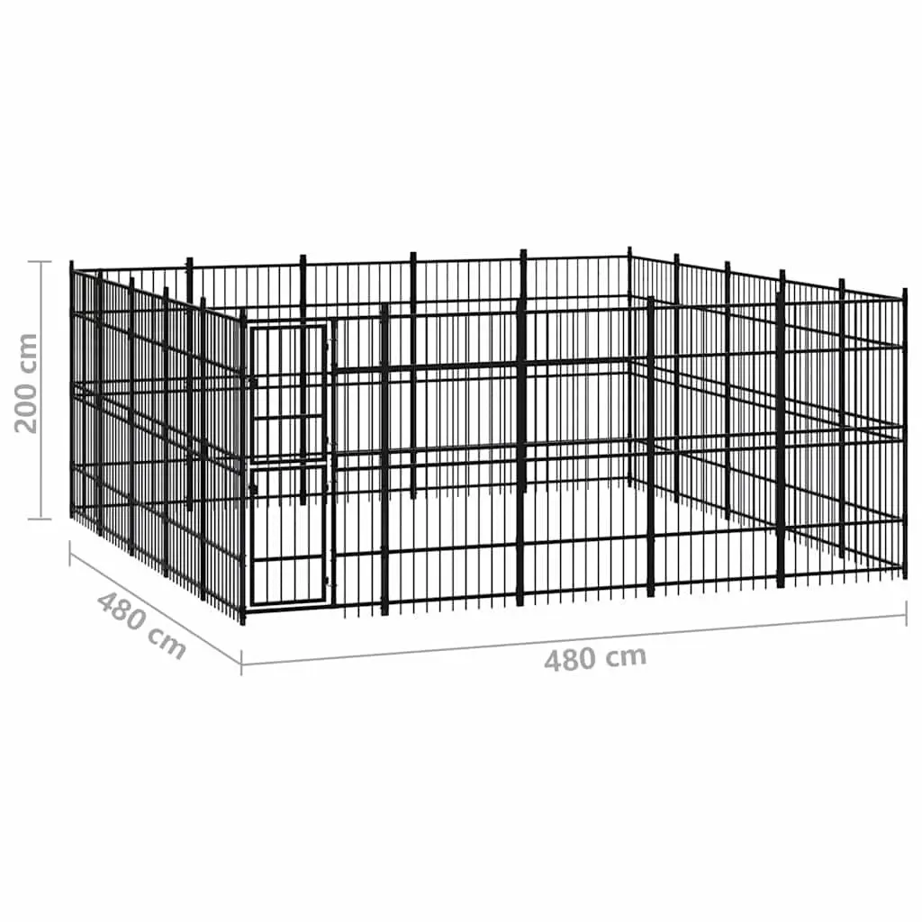 Dog Kennel Outdoor Run Enclosure Exercise Pen Large Black