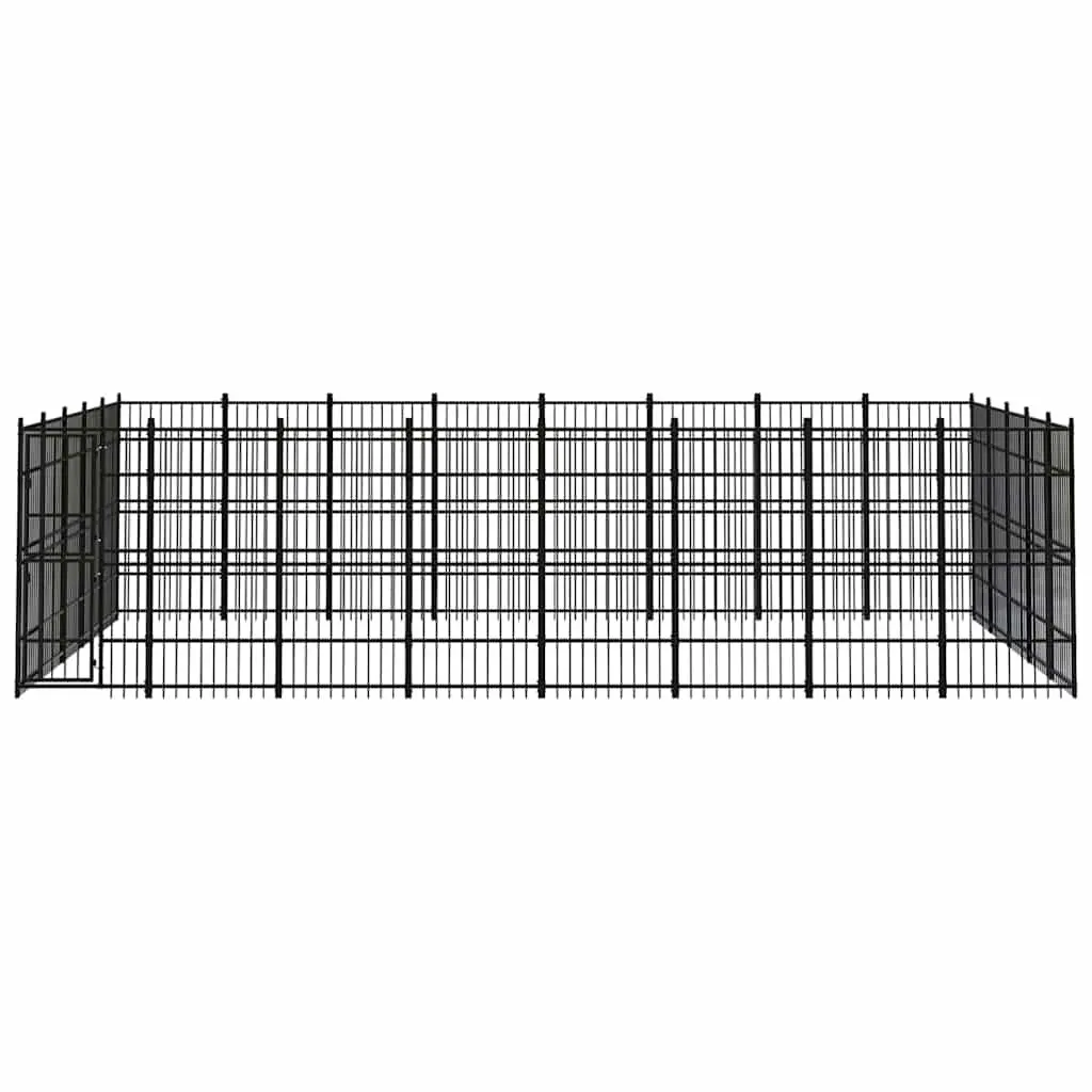 Dog Kennel Outdoor Enclosure Exercise Run Play Pen 36.86 m² Black
