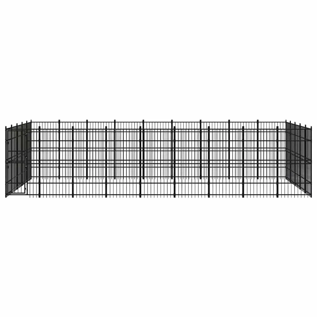 Dog Kennel Outdoor Run Exercise Enclosure Large Black