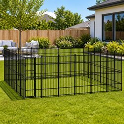 Reliable Steel Dog Kennel for Secure Outdoor Play