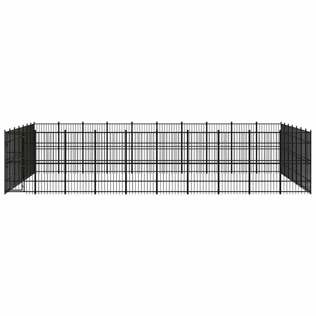 Dog Kennel Outdoor Exercise Run Enclosure Large Black