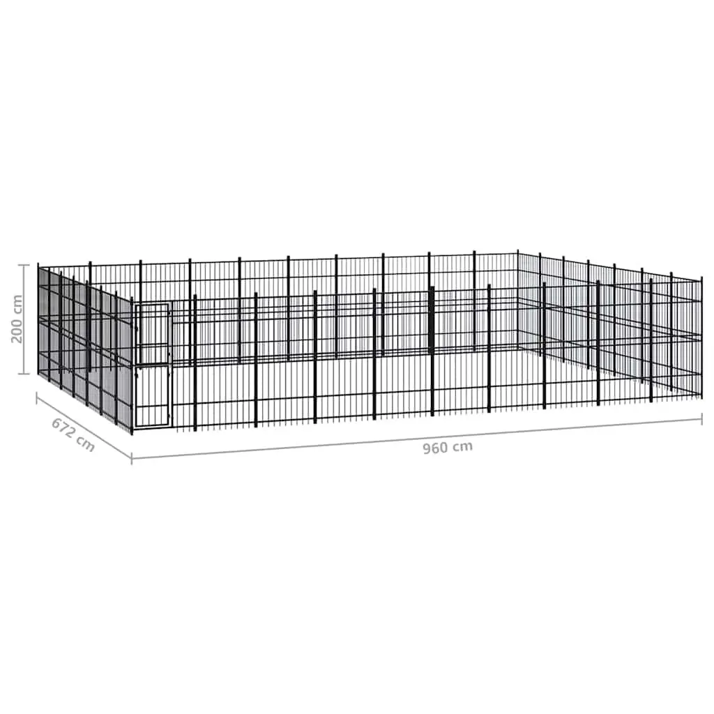 Dog Kennel Outdoor Exercise Run Enclosure Large Black