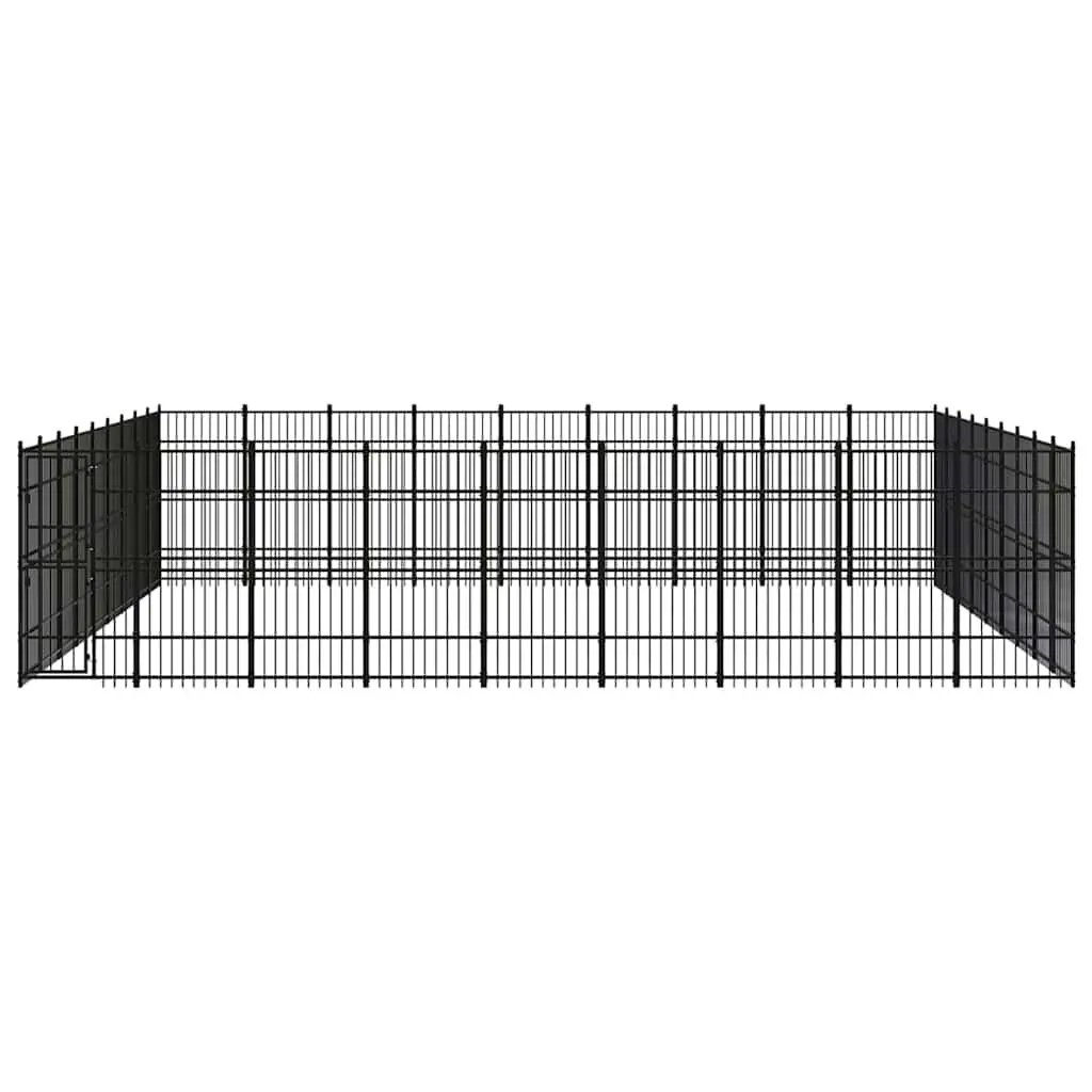 Dog Kennel Outdoor Exercise Run Enclosure Play Area Pen Black