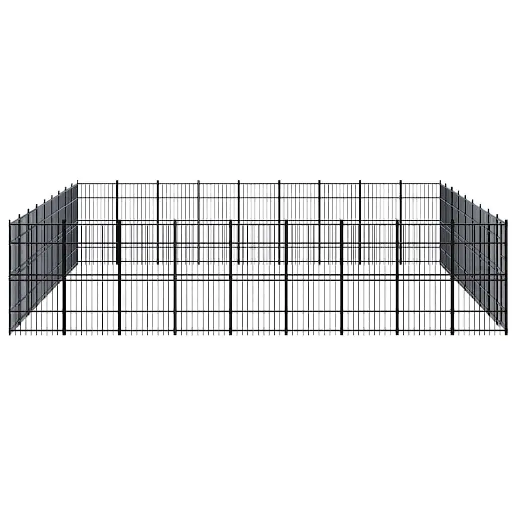 Dog Kennel Outdoor Exercise Run Enclosure Play Area Pen Black
