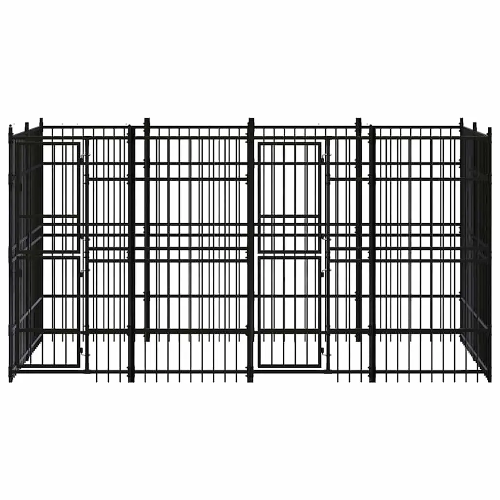 Outdoor Dog Exercise Pen Steel Play Yard Safety Barrier Black