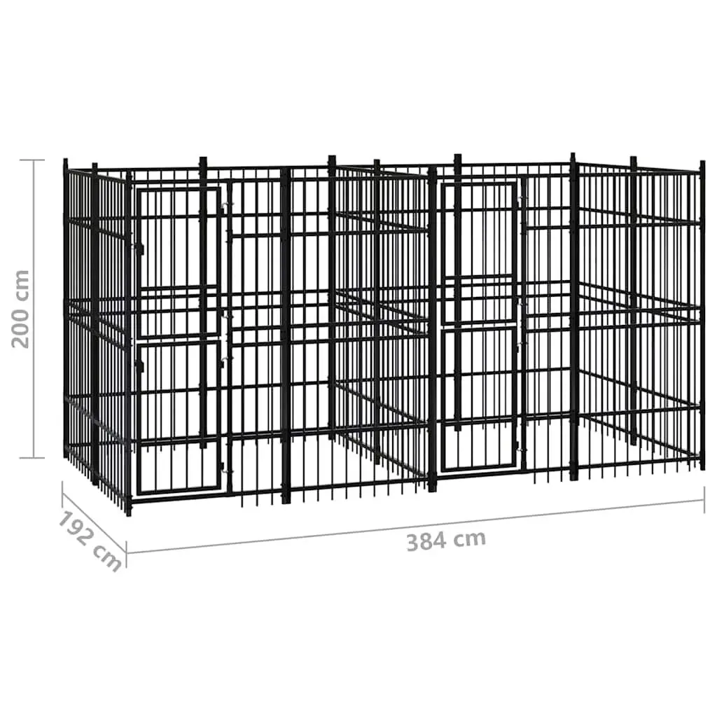 Outdoor Dog Exercise Pen Steel Play Yard Safety Barrier Black