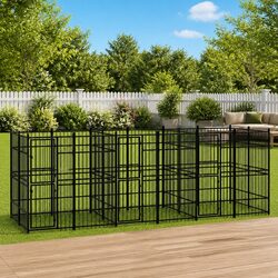 Safe Outdoor Dog Kennel with Steel Bar Walls