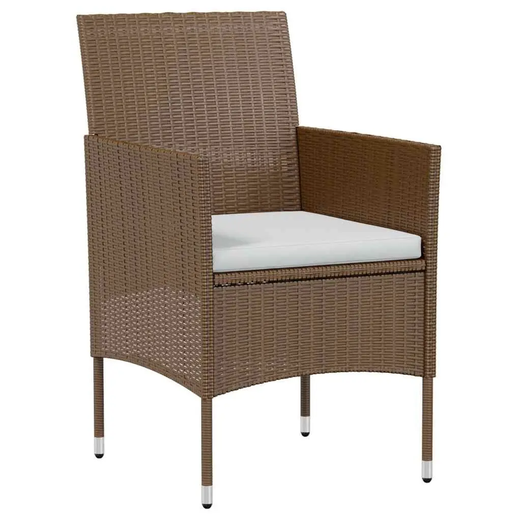 3 Piece Outdoor Dining Set Garden Patio Furniture Brown Table Chairs