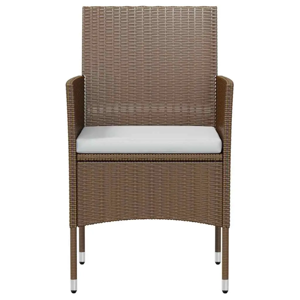 3 Piece Outdoor Dining Set Garden Patio Furniture Brown Table Chairs
