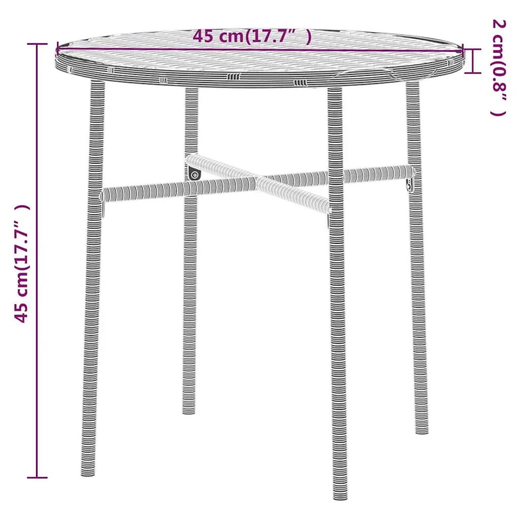 3 Piece Outdoor Dining Set Garden Patio Furniture Grey PE Rattan Table Chairs