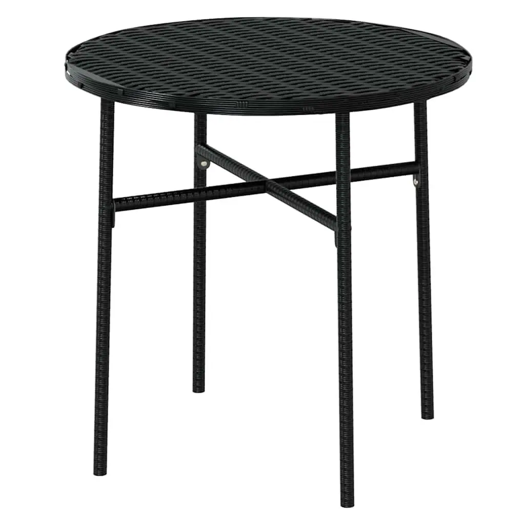 3 Piece Outdoor Dining Set Garden Patio Furniture Poly Rattan Black Stackable