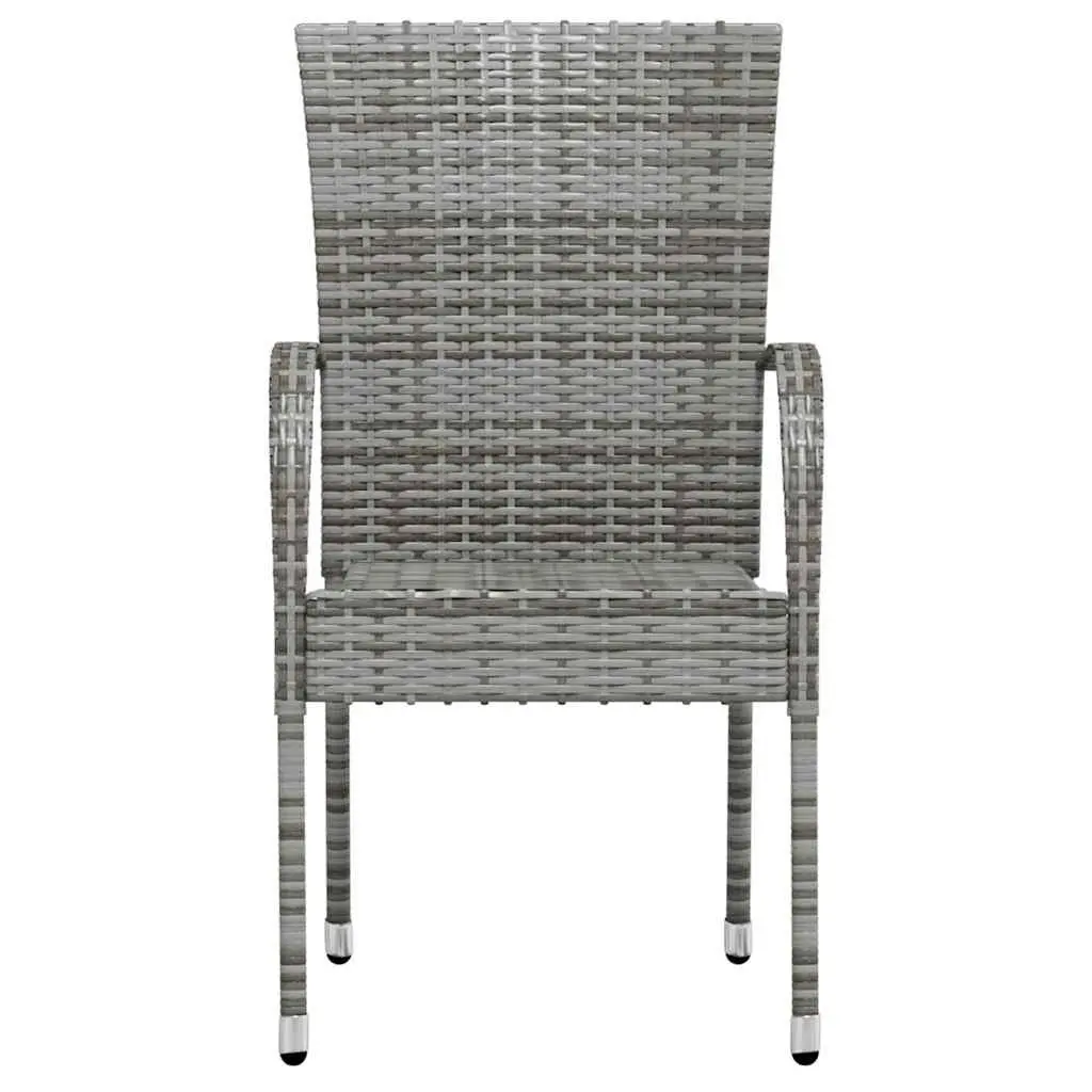 3 Piece Outdoor Set in Grey Poly Rattan