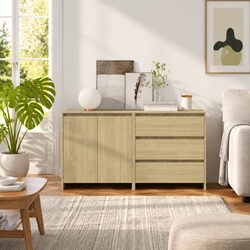 Beige Two-Piece Sideboard Set: Practical and Stylish