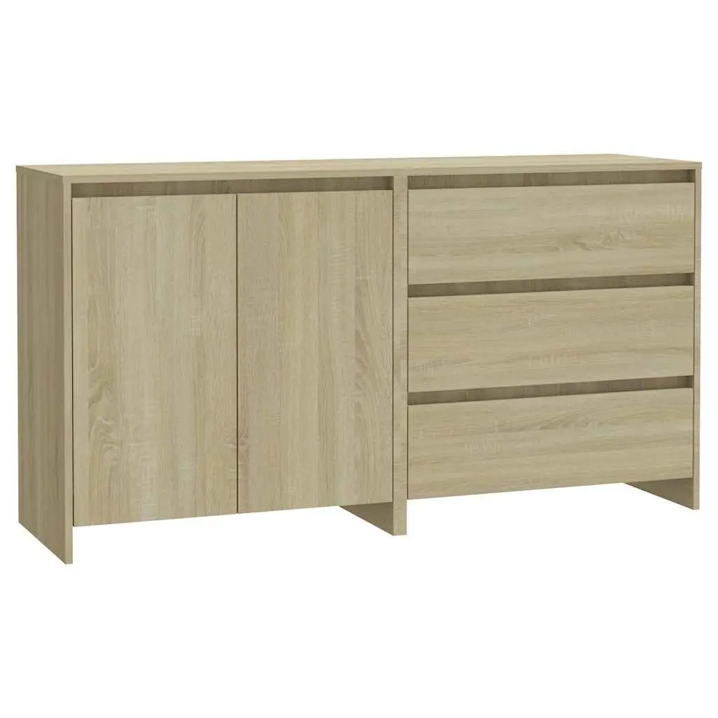 Sideboard Storage Cabinet Buffet 2 Piece Beige Home Living Room Furniture