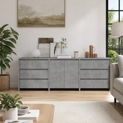 3 Piece Grey Sideboard Set - Practical and Affordable