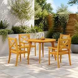 Comfortable and Durable Acacia Wood Chairs Set of 4